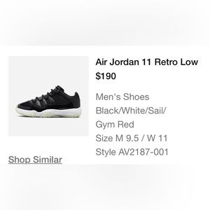 Jordan 11 retro lows